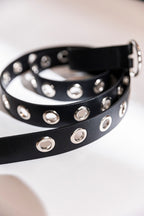 Black/Silver Ring Belt