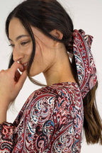 Red Paisley Scrunchie