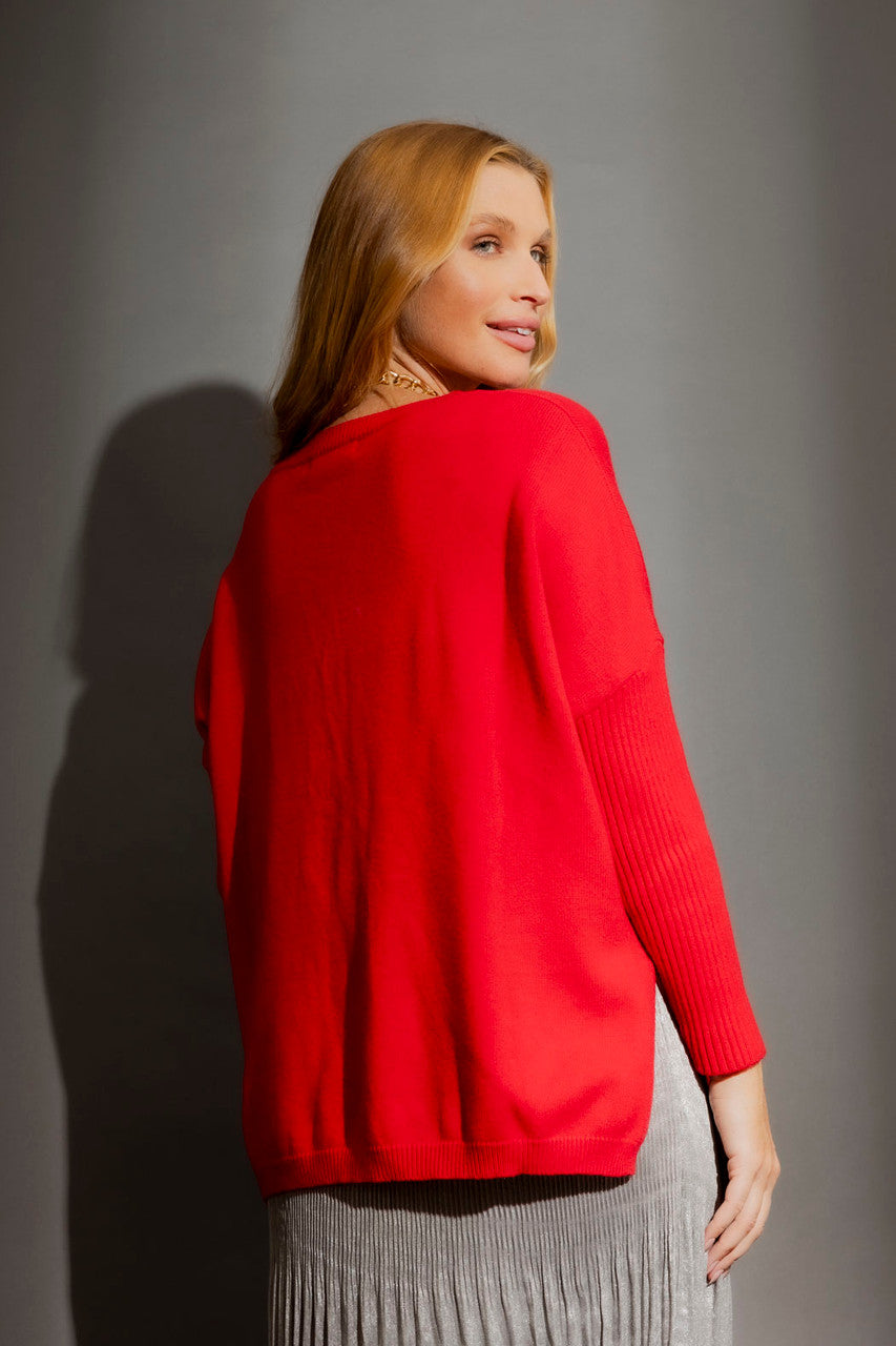 Red Classic Oversized Jumper Red S/M