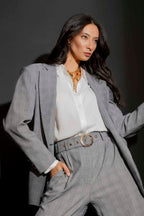 Grey Check Oversized Blazer Grey Check
