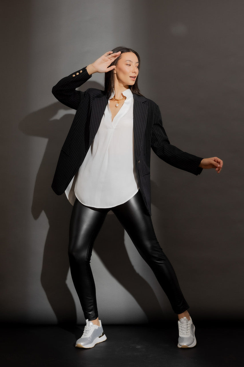 Black Stripe Oversized Blazer Black Stripe