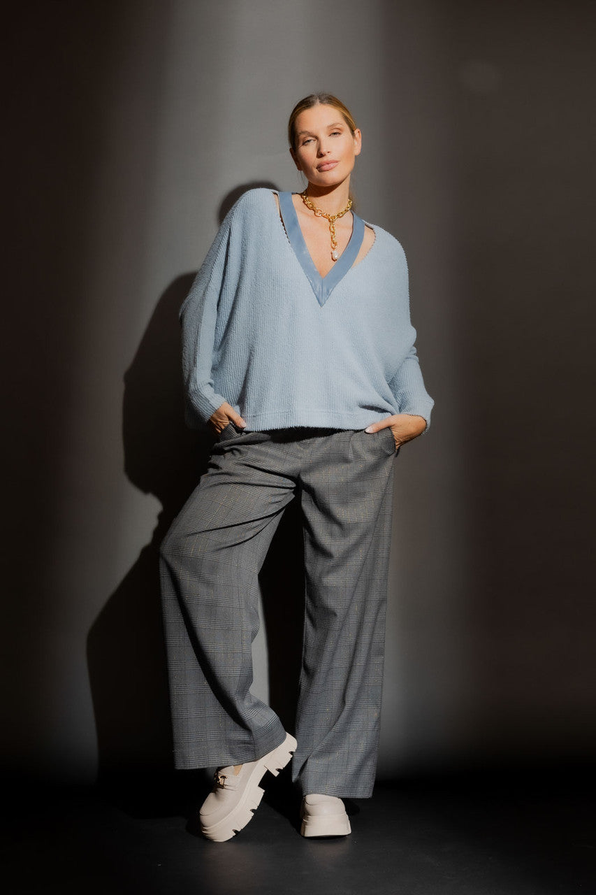 Pale Blue Luxe Rib Jumper Pale Blue