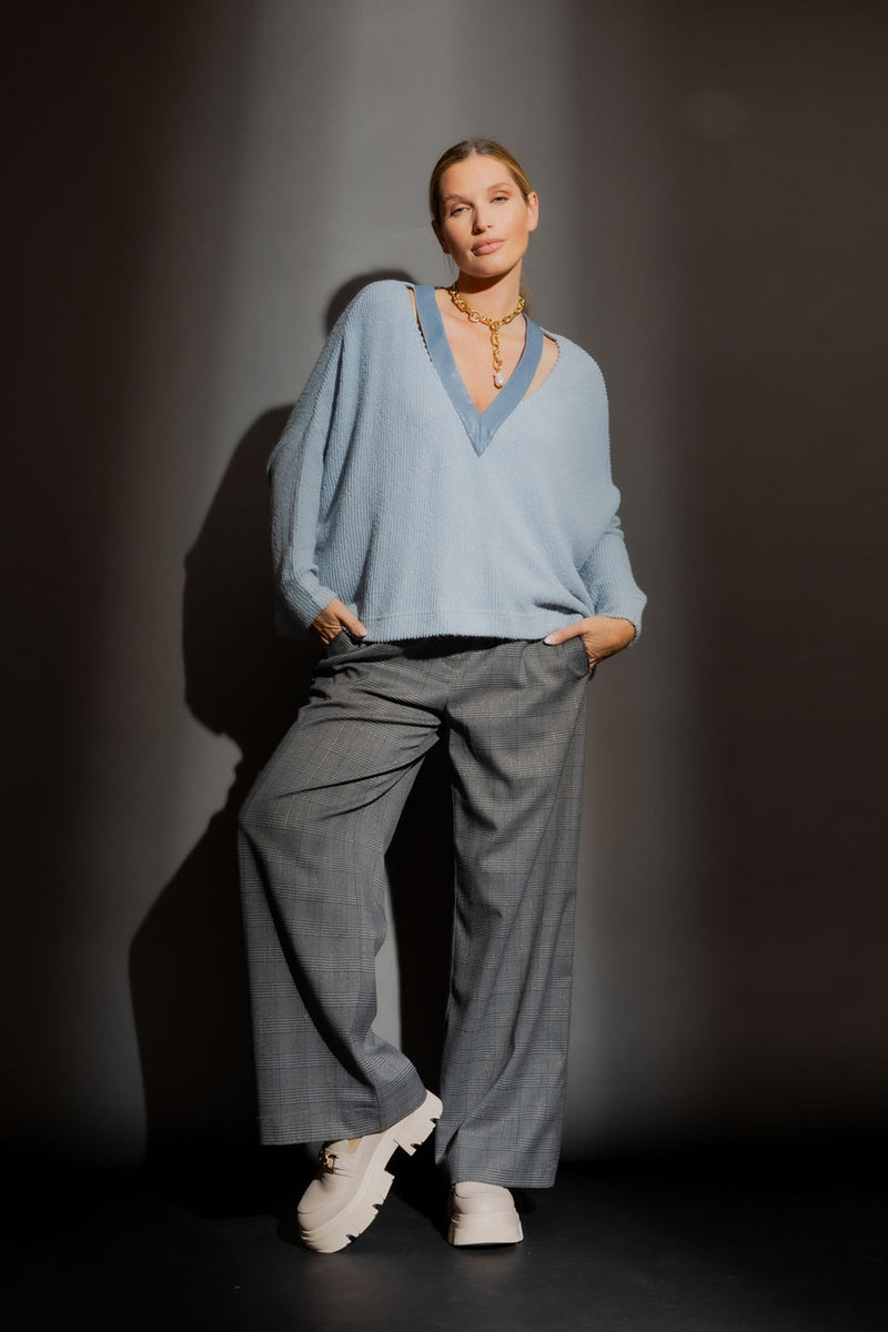 Pale Blue Luxe Rib Jumper Pale Blue