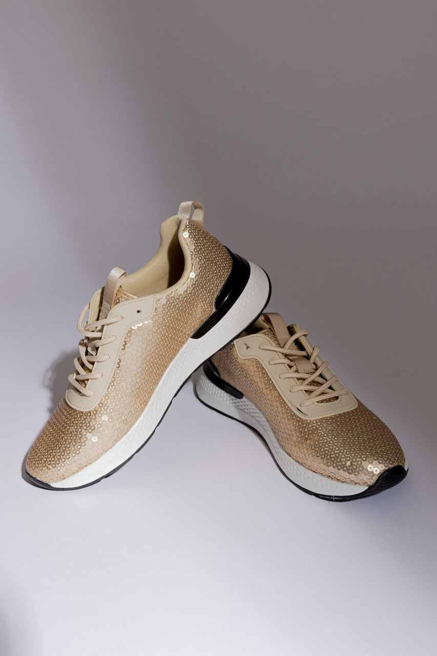 Gold/Black Sequin Sneaker