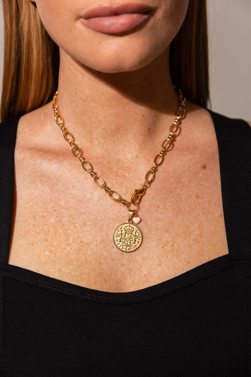 Gold Coin Necklace S