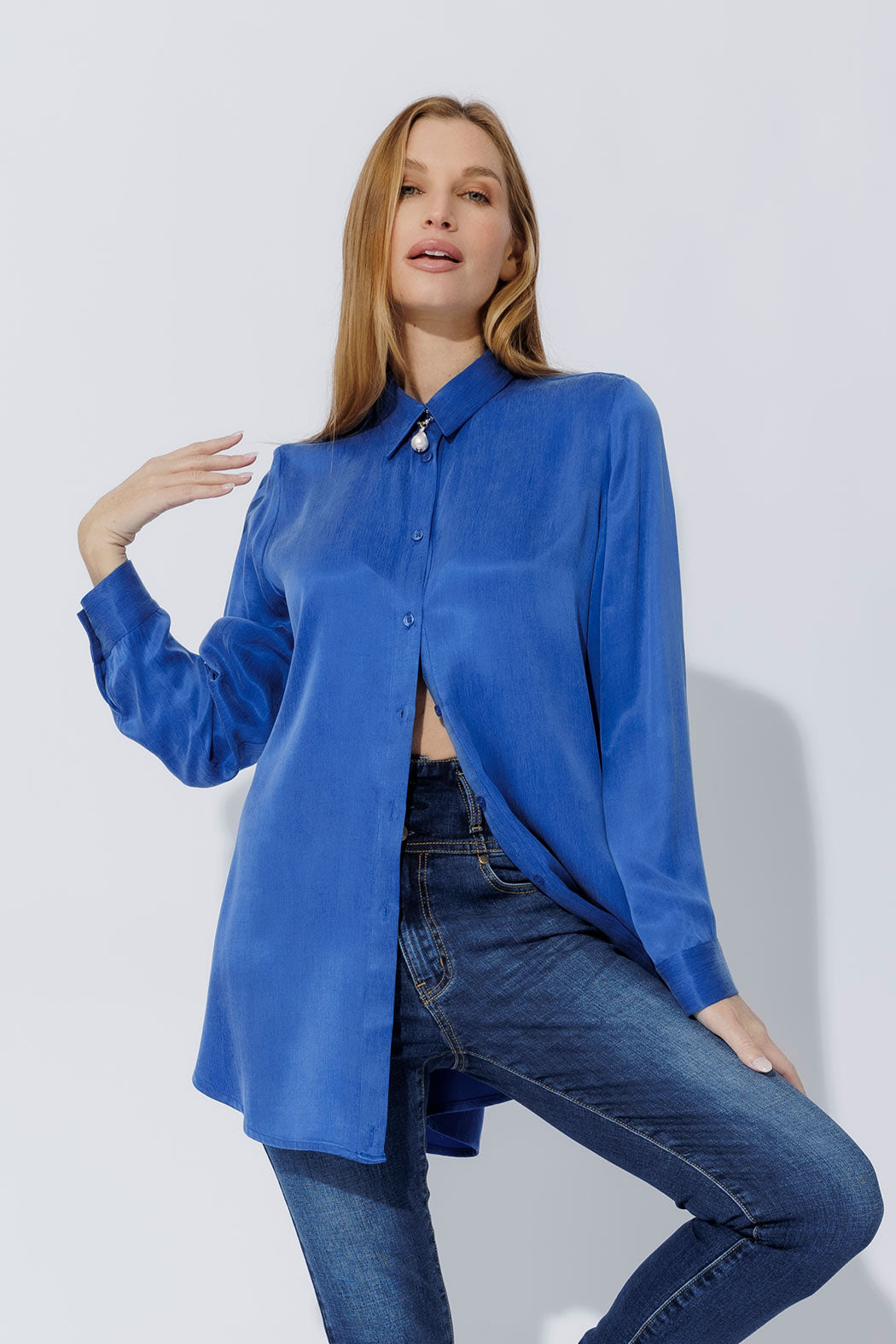Cobalt Cupro Charlie Shirt