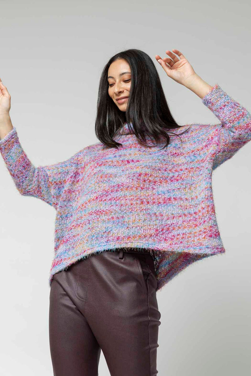 Lilac Speckle Fluffy Crop Jumper- Sale