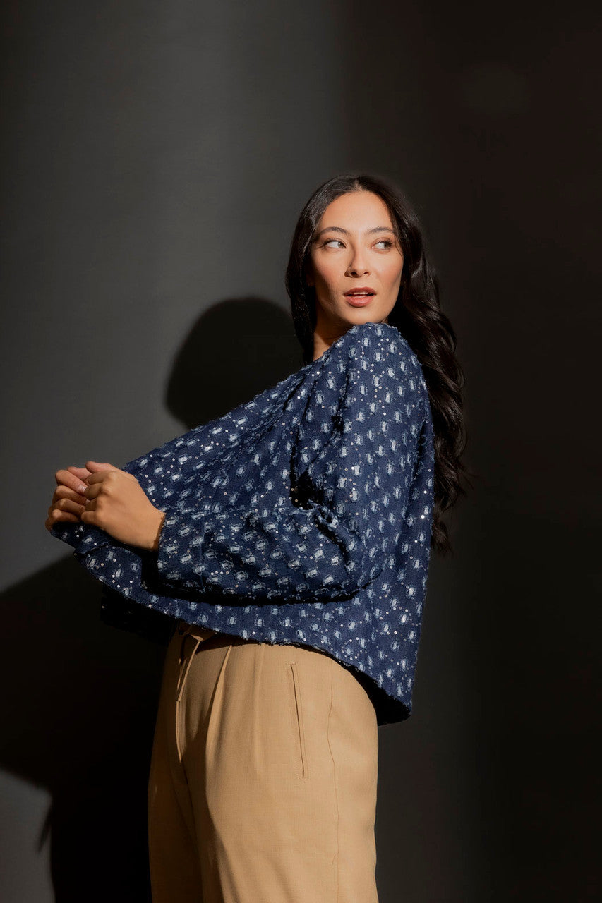Dark Denim Sequin Jacket Dark Denim