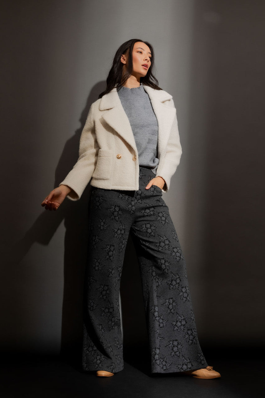 Ivory Lurex Crop Astra Coat