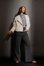 Ivory Lurex Crop Astra Coat