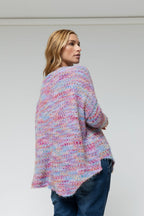 Lilac Speckle Fluffy V Neck Jumper