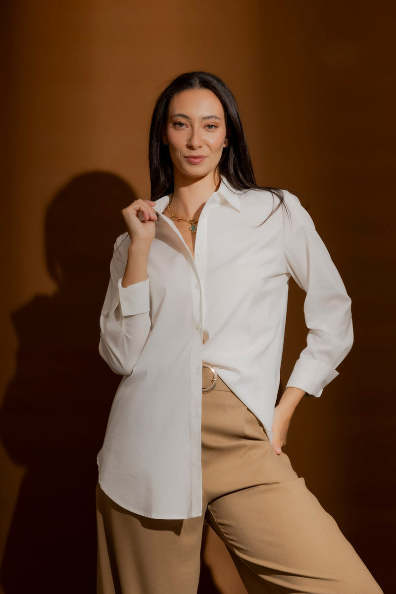 White Cotton Asana Shirt