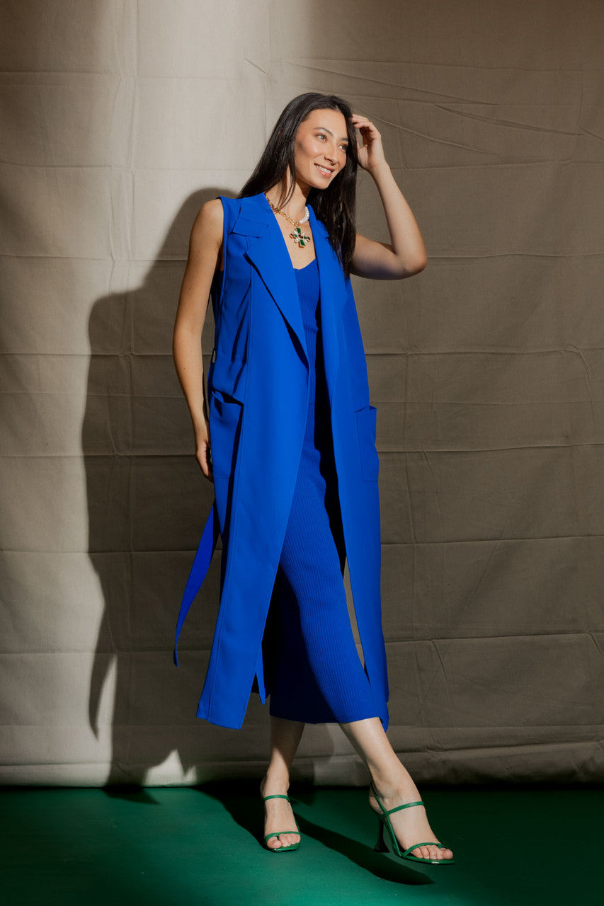 Cobalt Euro Longline Belted Vest