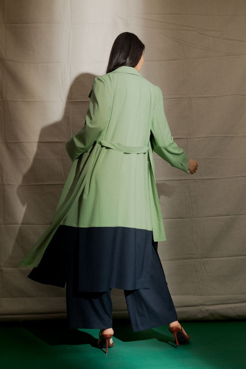 Mint / Navy Euro Splice Trench