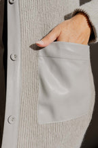 Silver Luxe Rib V Cardigan
