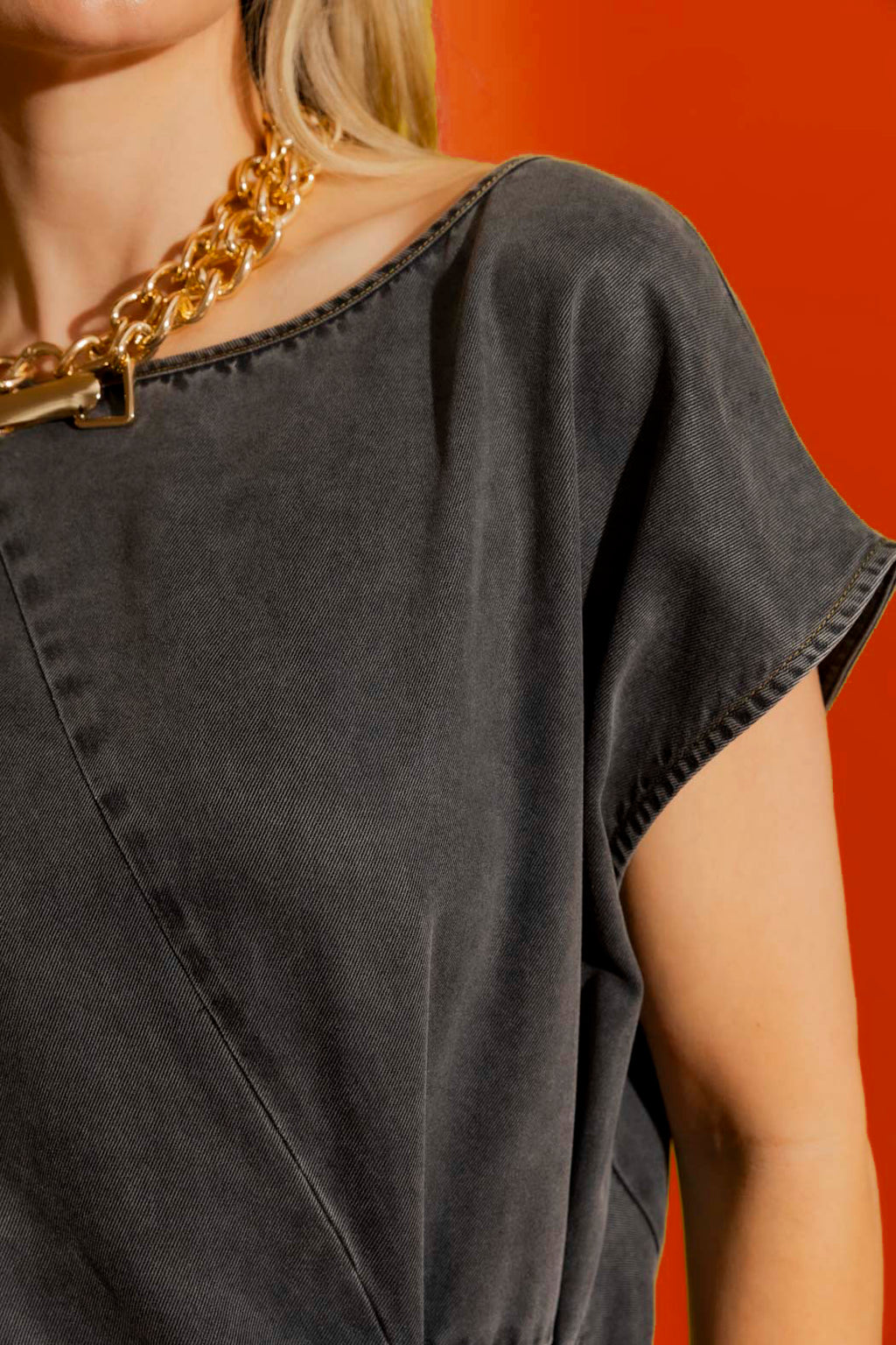 Washed Black Tencel Harlow Dress Washed Black