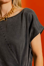 Washed Black Tencel Harlow Dress Washed Black