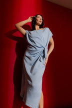 Washed Blue Tencel Harlow Dress Washed Blue