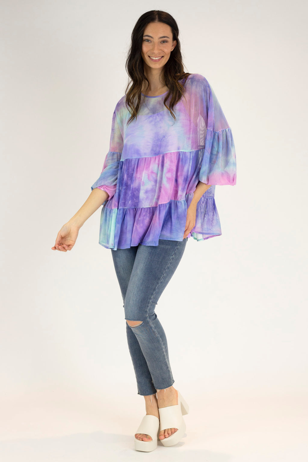 Pastel Mesh Tiered Top - FINAL SALE