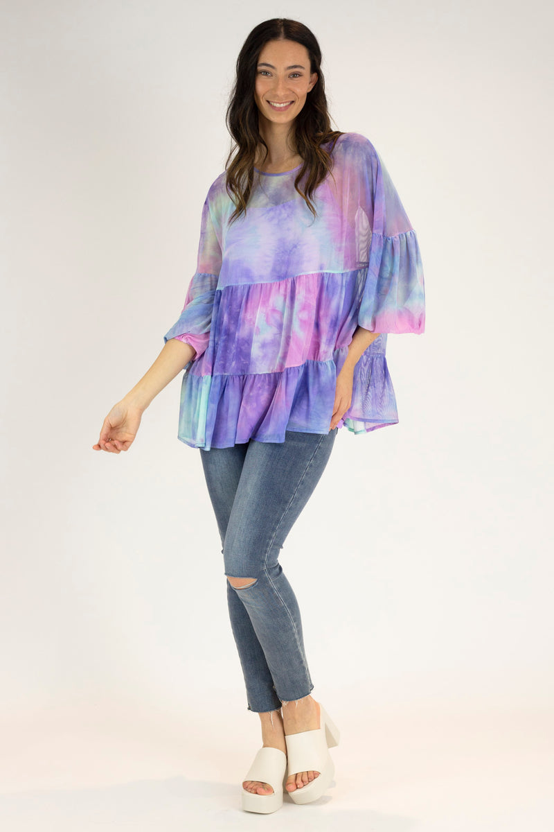 Pastel Mesh Tiered Top - FINAL SALE