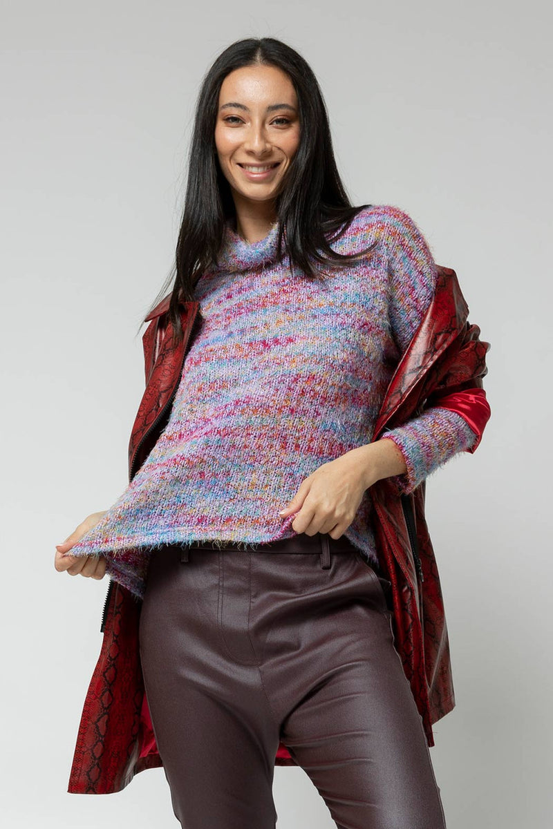 Lilac Speckle Fluffy Crop Jumper- Sale
