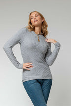 Grey Sparkle Crew Top
