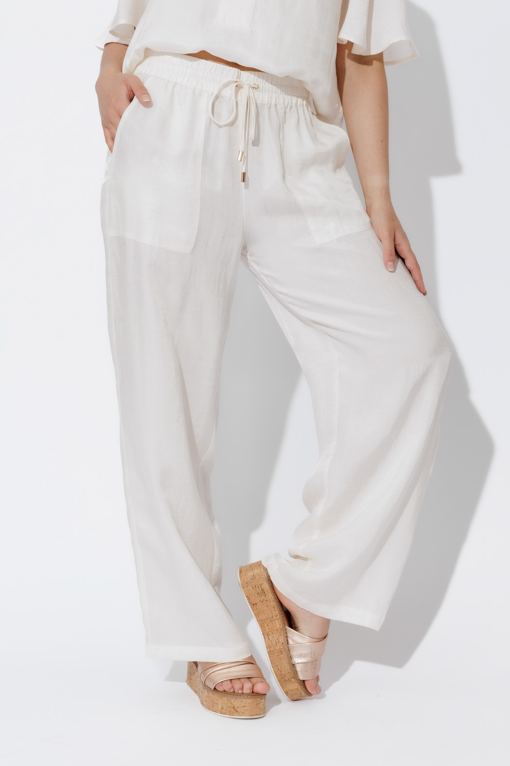 Ivory Tencel/Linen Pant