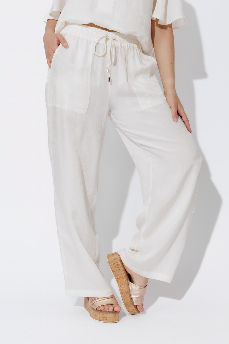 Ivory Tencel/Linen Pant