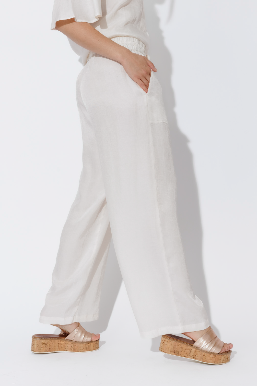 Ivory Tencel/Linen Pant