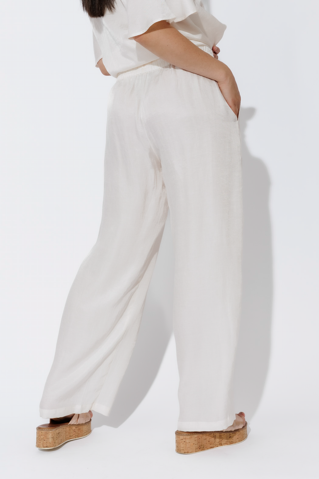 Ivory Tencel/Linen Pant