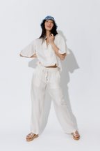 Ivory Tencel/Linen Pant