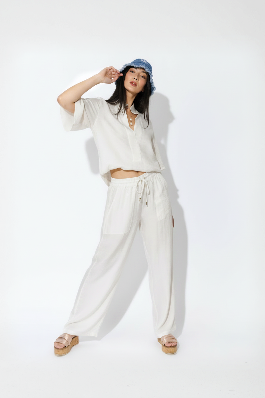 Ivory Tencel/Linen Blogger Shirt