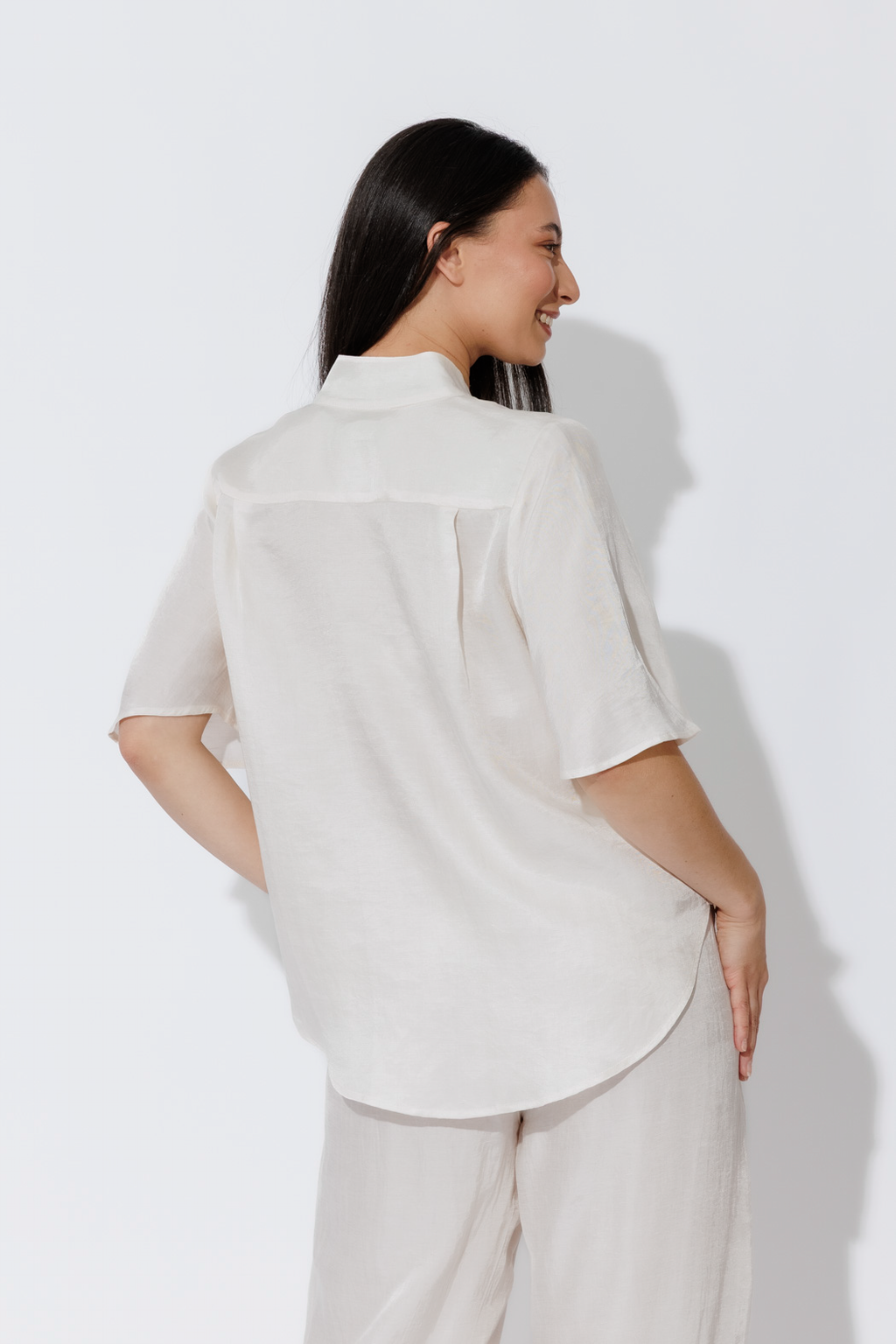 Ivory Tencel/Linen Blogger Shirt