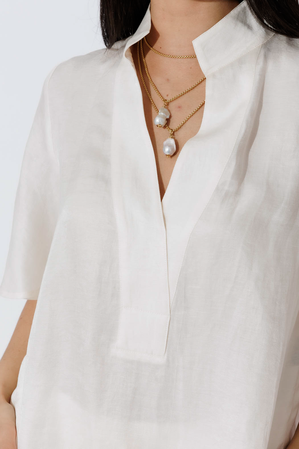 Ivory Tencel/Linen Blogger Shirt