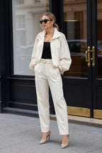 Ivory Lustra Paperbag Pant