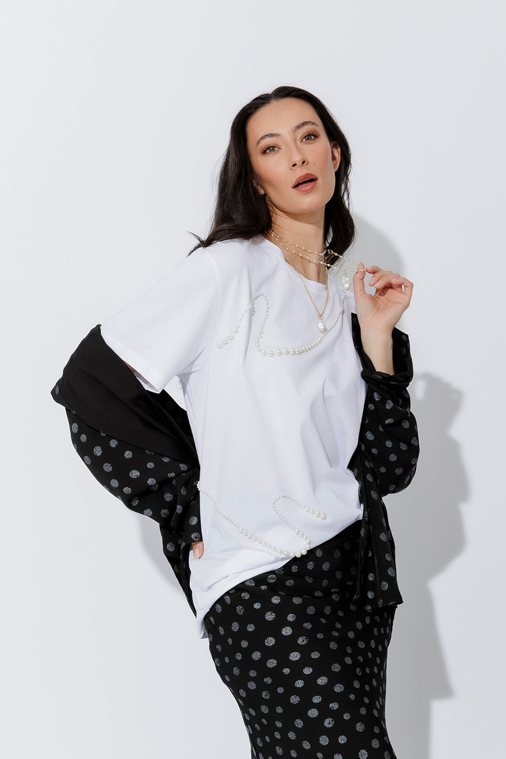 White Pearl Oversized T-Shirt