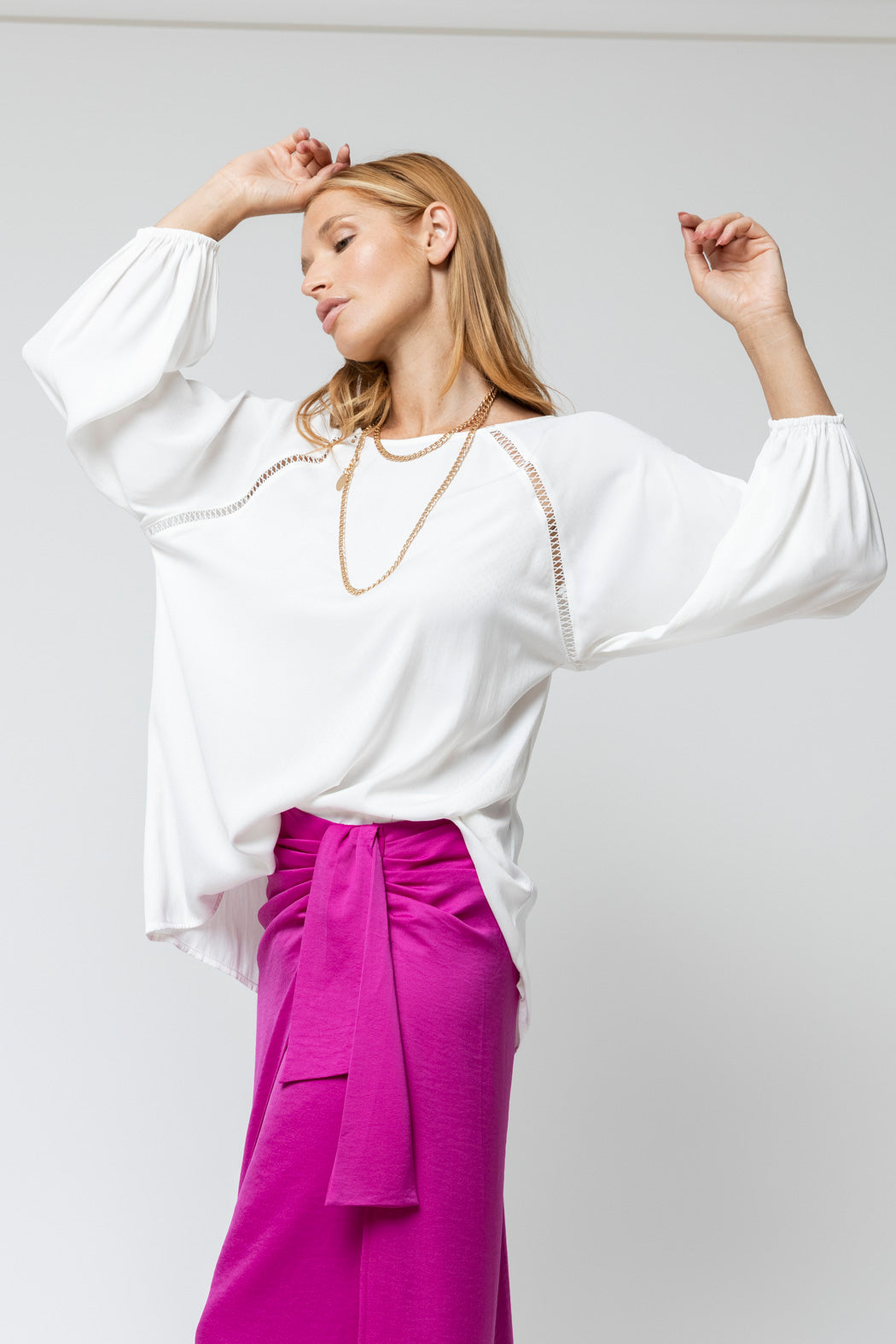 Ivory Spot Boho Blouse
