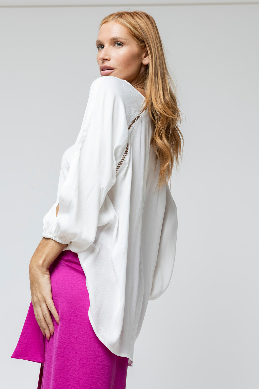 Ivory Spot Boho Blouse