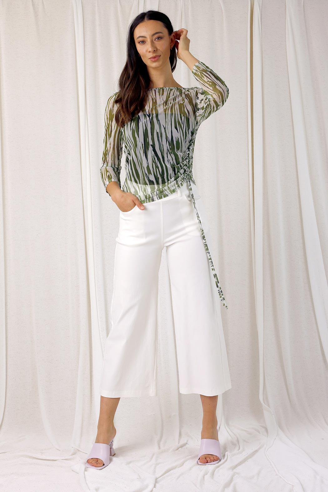 White Bengaline Culotte - FINAL SALE
