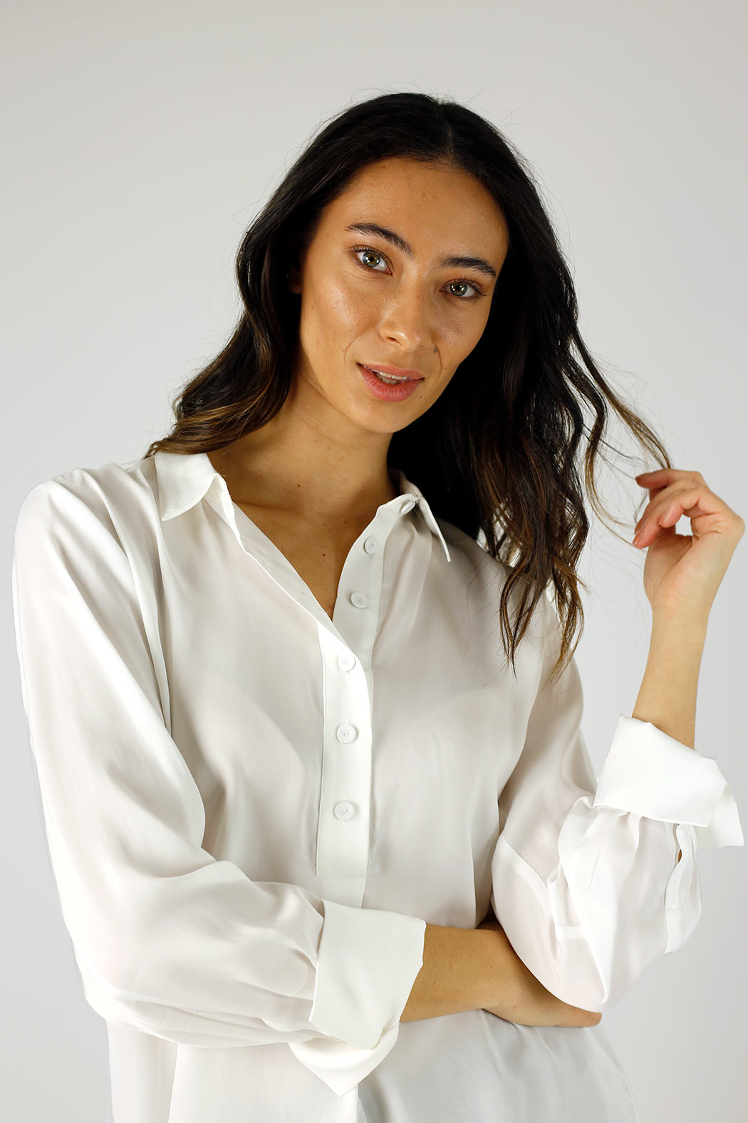 White Seta Darling Shirt - FINAL SALE