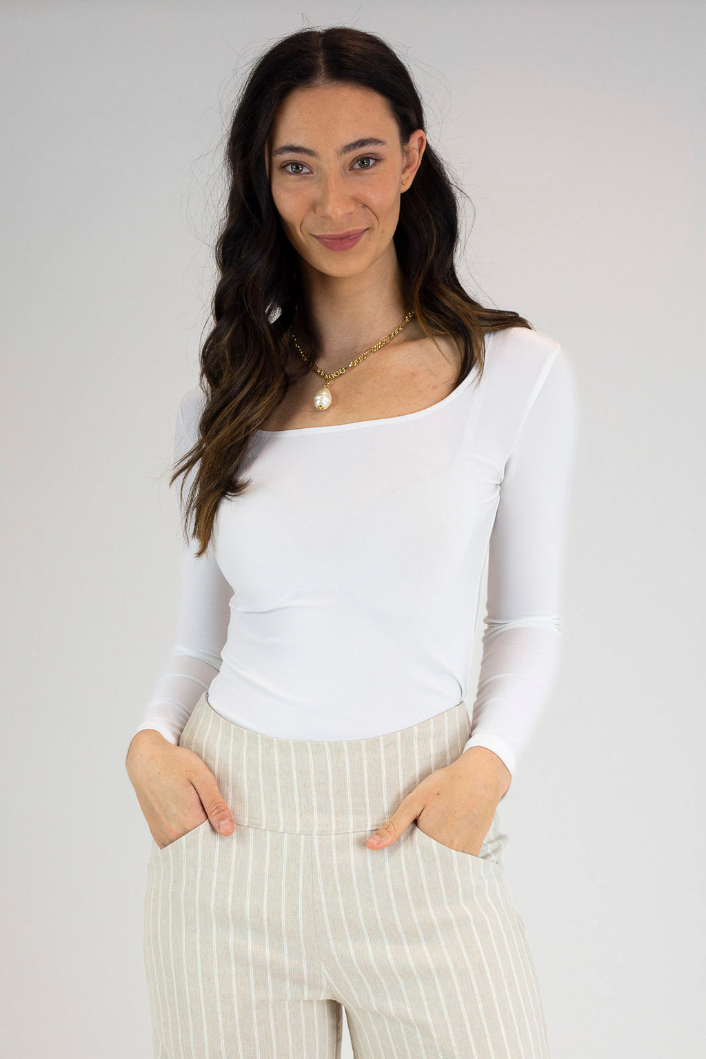 White Superior Jersey Top - FINAL SALE