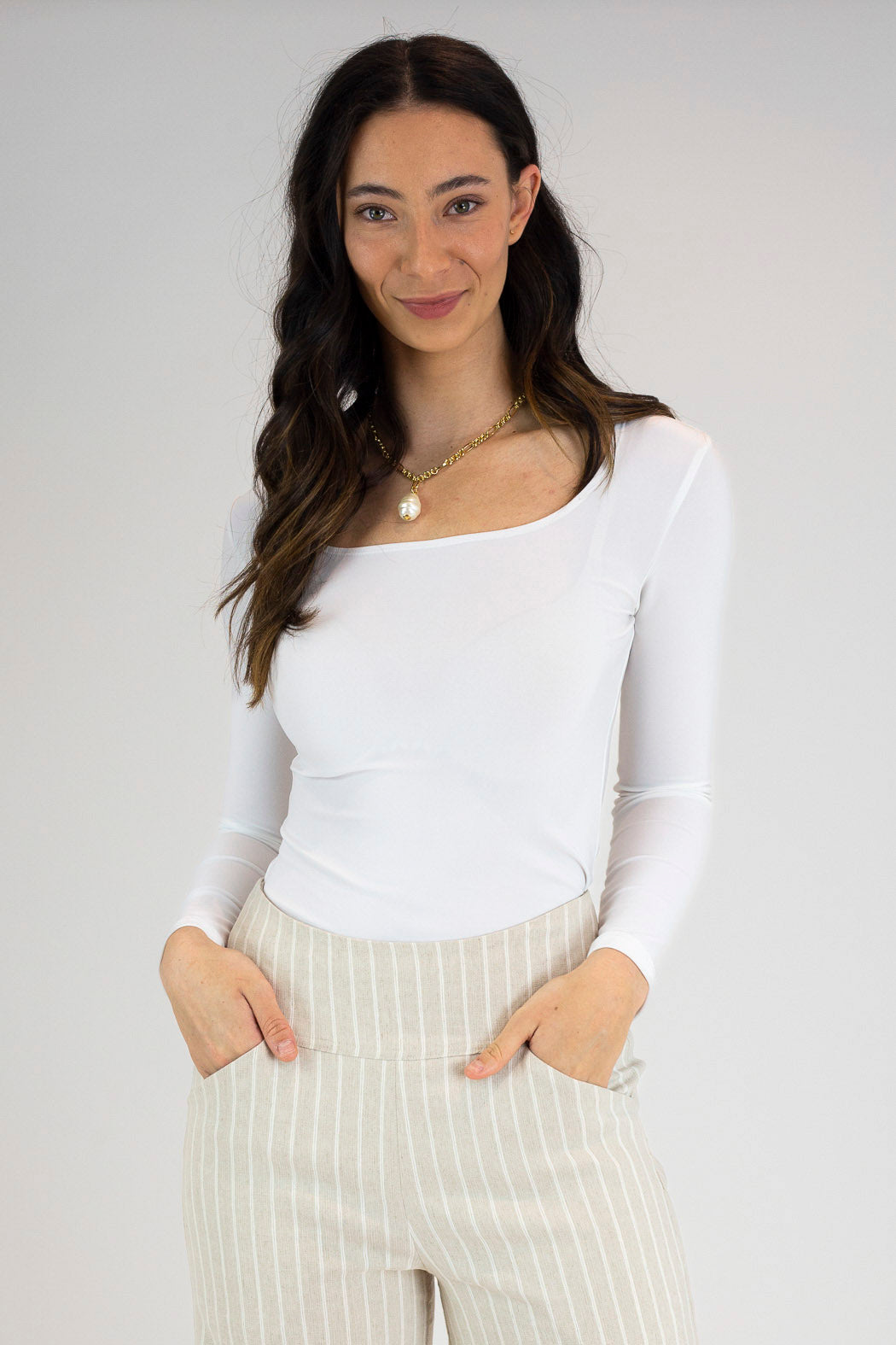 White Superior Jersey Top - FINAL SALE