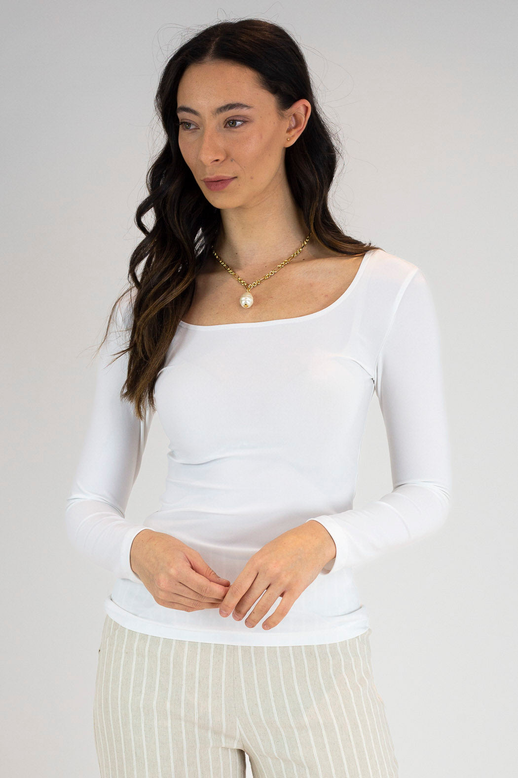 White Superior Jersey Top - FINAL SALE