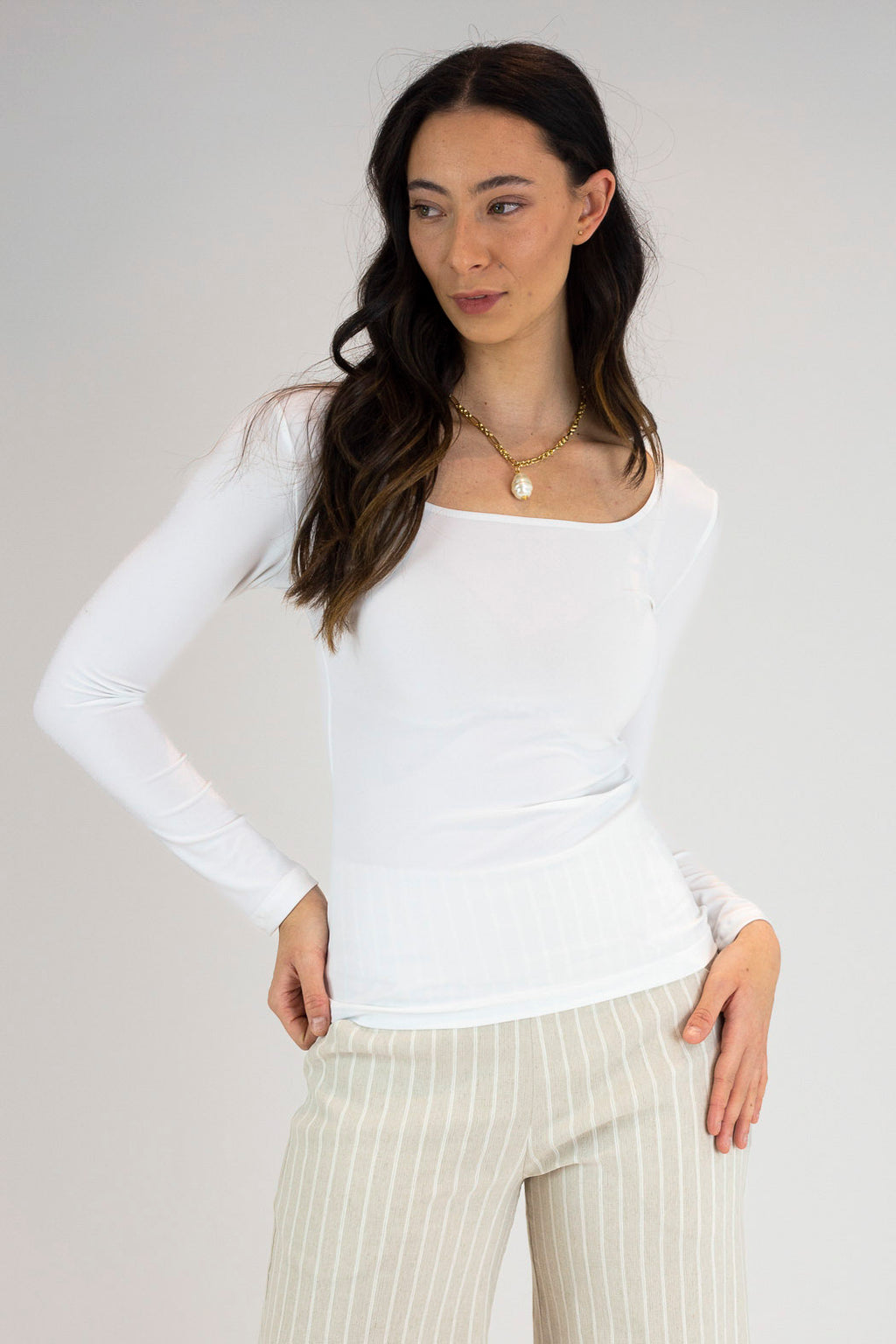 White Superior Jersey Top - FINAL SALE