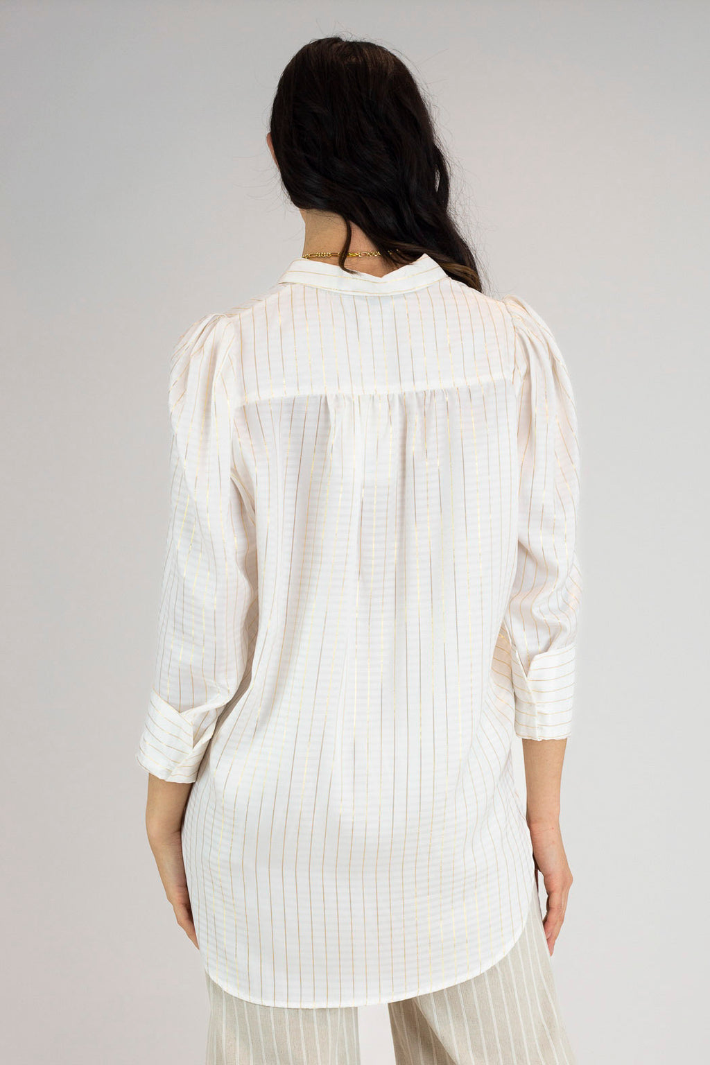 White Lurex Maya Shirt - FINAL SALE