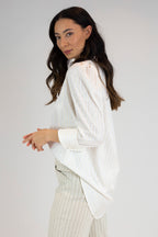 White Lurex Maya Shirt - FINAL SALE