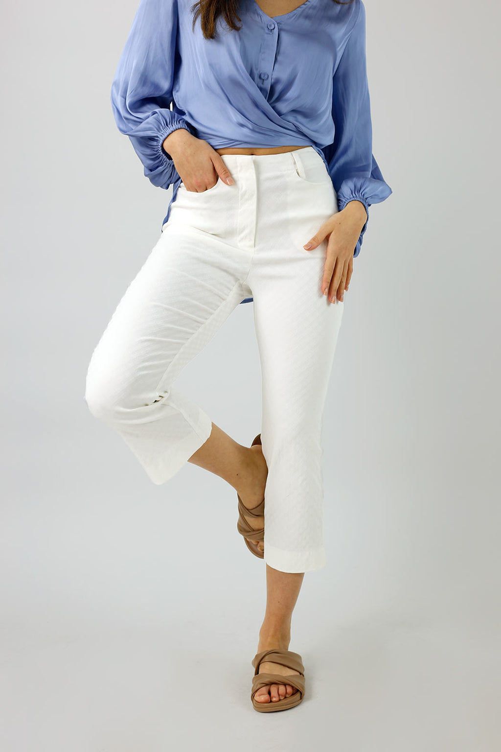 Ivory Bengaline Crop Flare - Final Sale