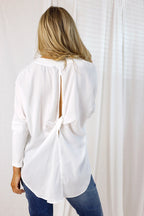 White Seta Twist Back Top - SALE