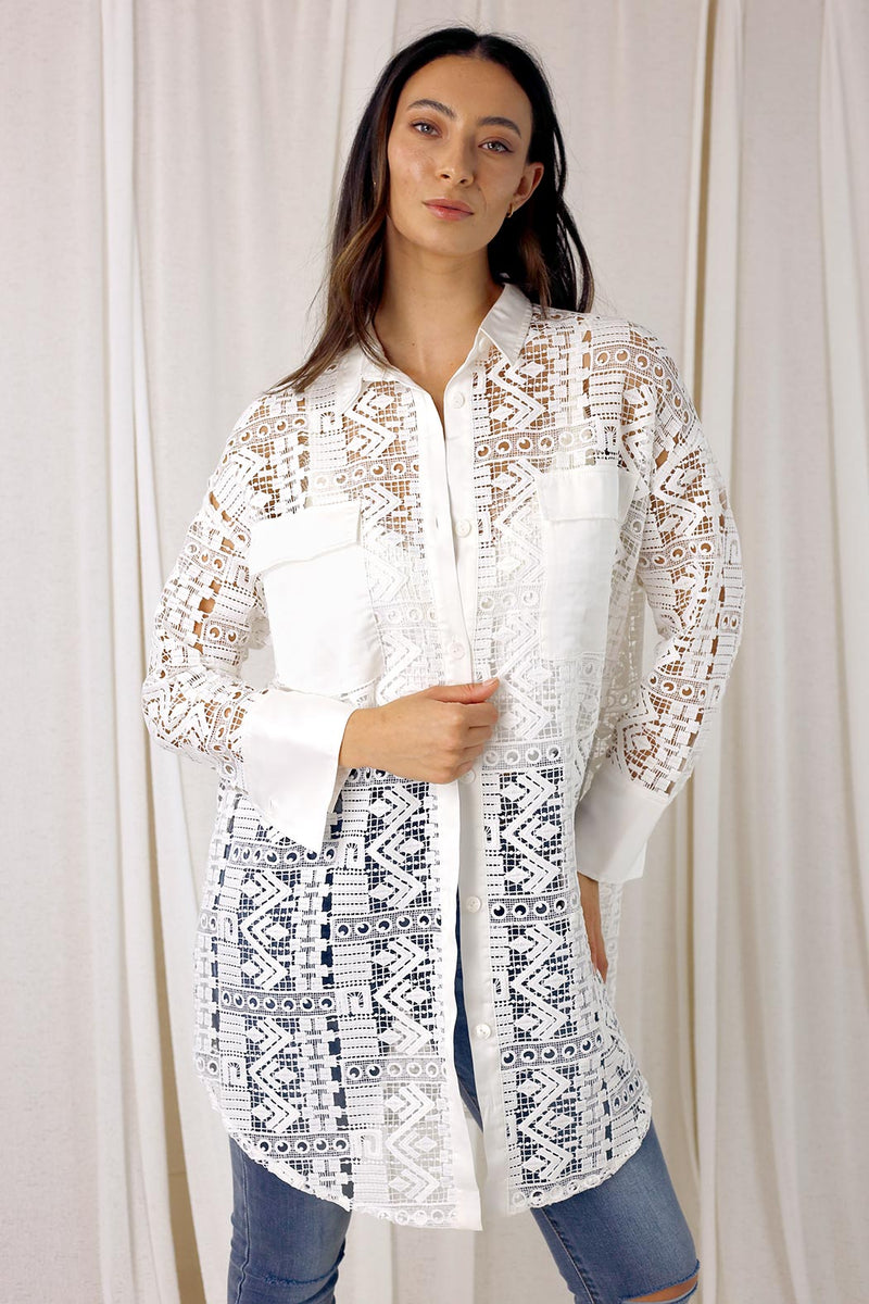 White Lace Shacket - SALE