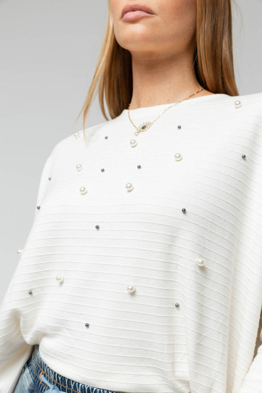 Ivory Pearl Crew Jumper-sale